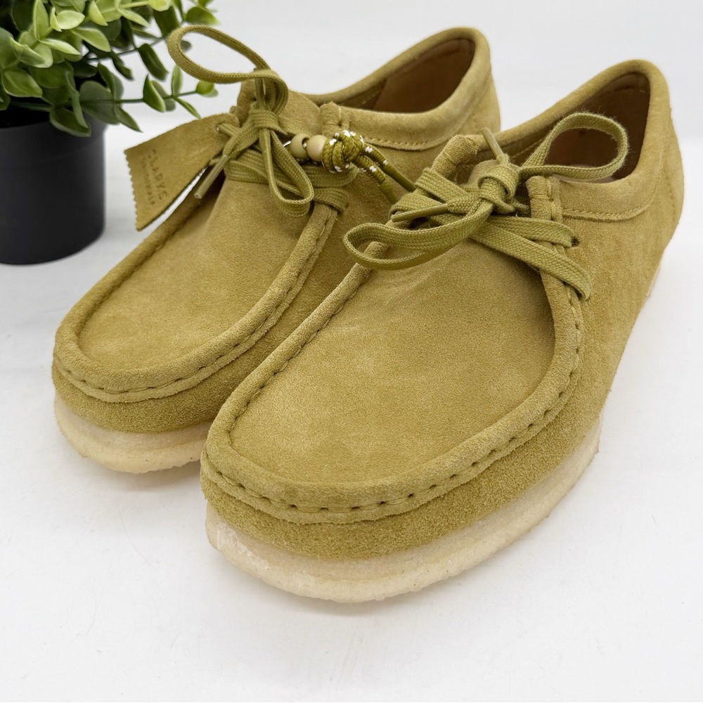 Clarks Originals Green Wallabee Derbys Suede Loafer Size 9.5 Boho Classic NEW - Picture 2 of 12